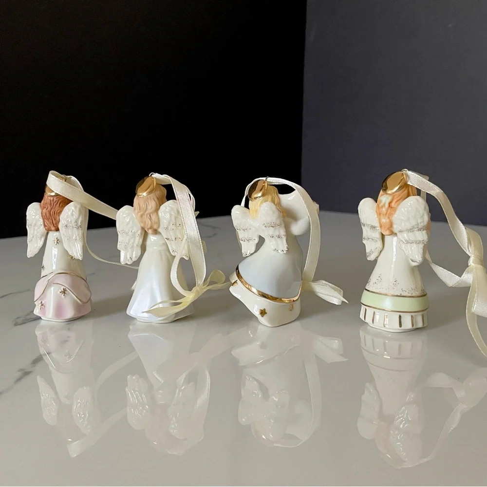 SET of 4 Mini Angel Ornaments by Lenox